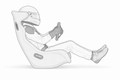 GT-style sim racing driving position setup